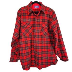 Country Traditionals by Pendleton Virgin Wool Button Up Shirt Men's Size Large